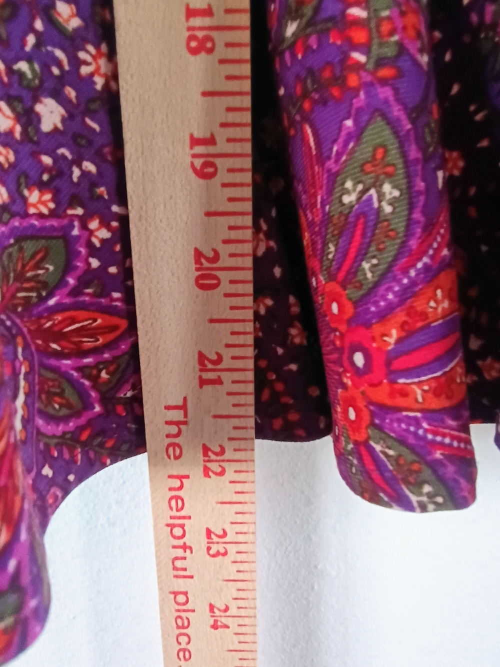 Chaps Classics Floral Purple Midi Skirt Womens XL Stretch Boho Flounce Hem - Picture 5 of 6